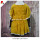 mustard hand embroidery long sleeve dress